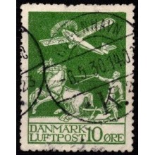 Gammel luftpost. 10 øre grøn.